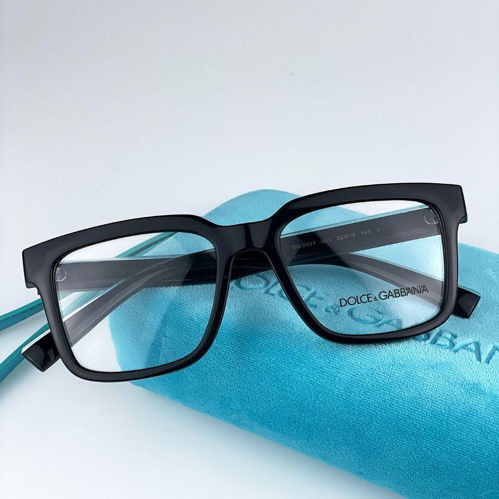 NEW D&G DG5101 501 Black Square Men Eyeglasses